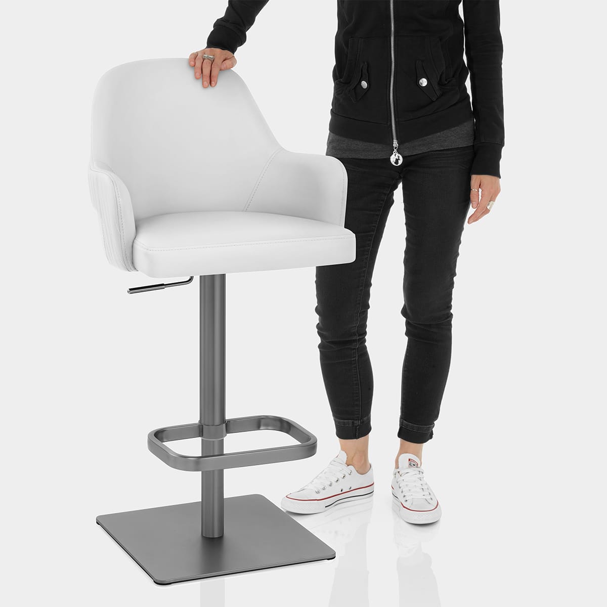 Antonia Graphite Stool White Features Image