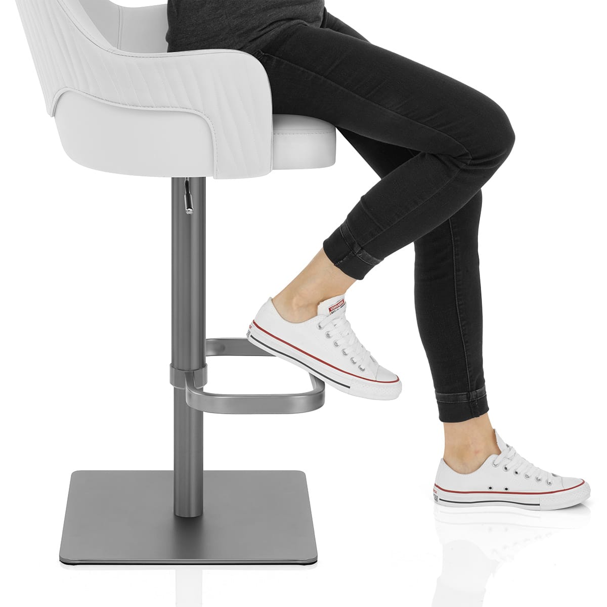 Antonia Graphite Stool White Frame Image