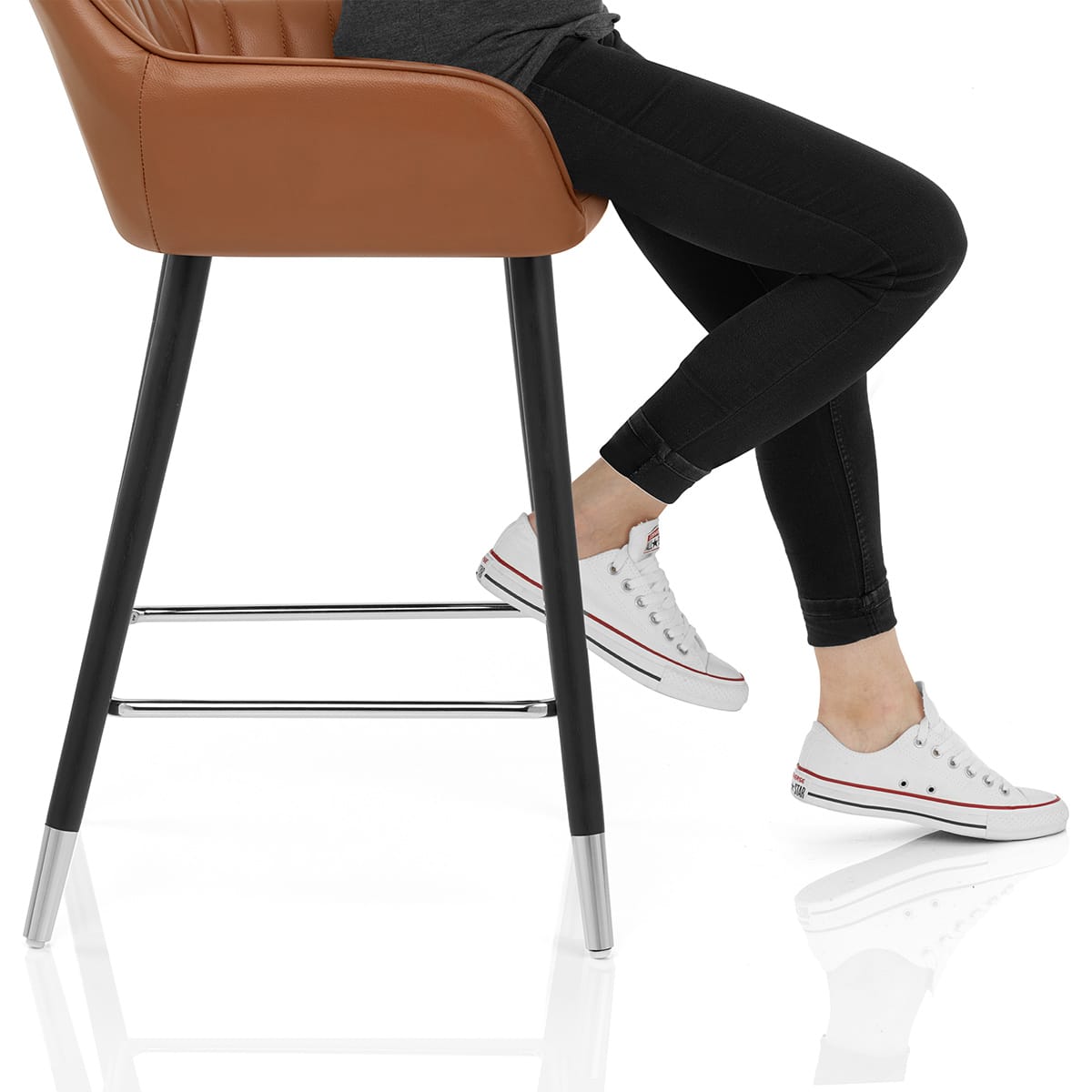 Apres Grande Stool Real Leather Brown Frame Image