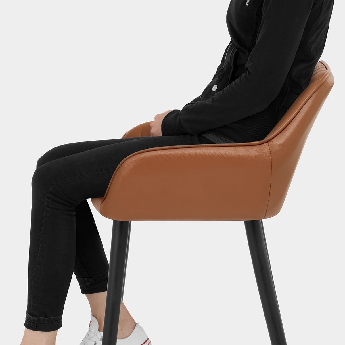 Apres Grande Stool Real Leather Brown Seat Image