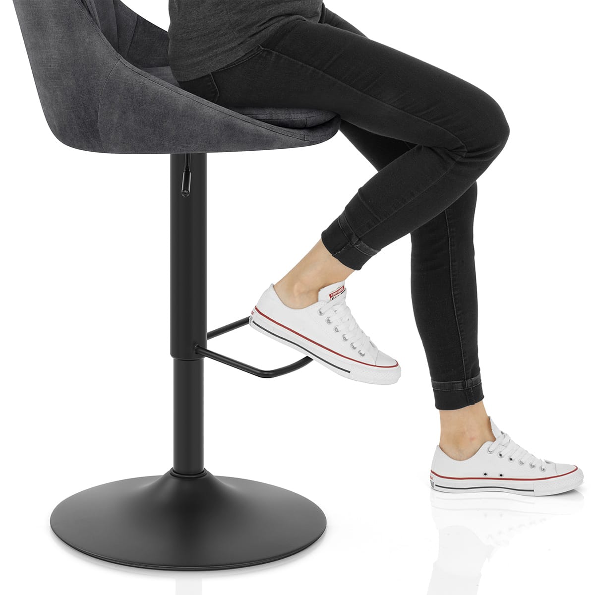 Aria Bar Stool Charcoal Velvet Frame Image