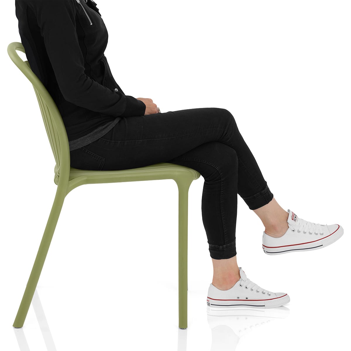 Arlo Stackable Chair Green Frame Image