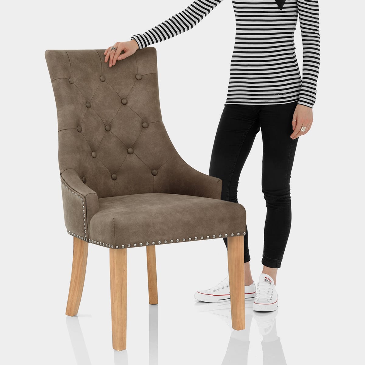 Ascot Oak Dining Chair Antique Brown Features Image