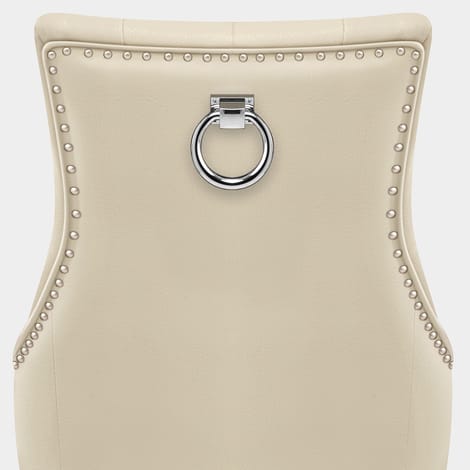 Ascot Oak Dining Chair Cream Leather Seat Image