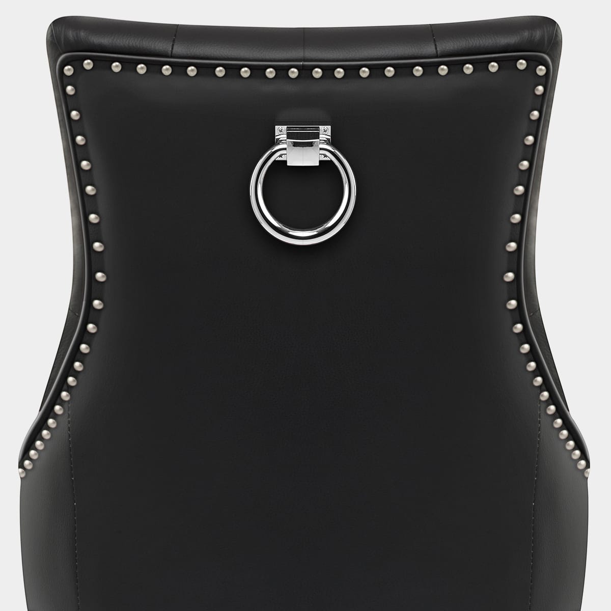 Ascot Dining Chair Black Leather Seat Image