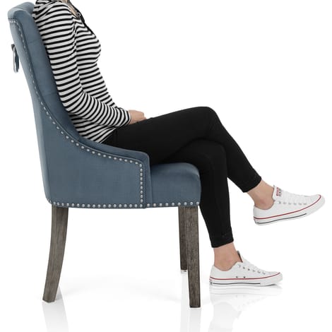 Ascot Dining Chair Blue Fabric Frame Image
