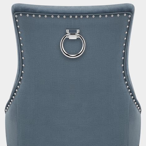 Ascot Dining Chair Blue Fabric Seat Image