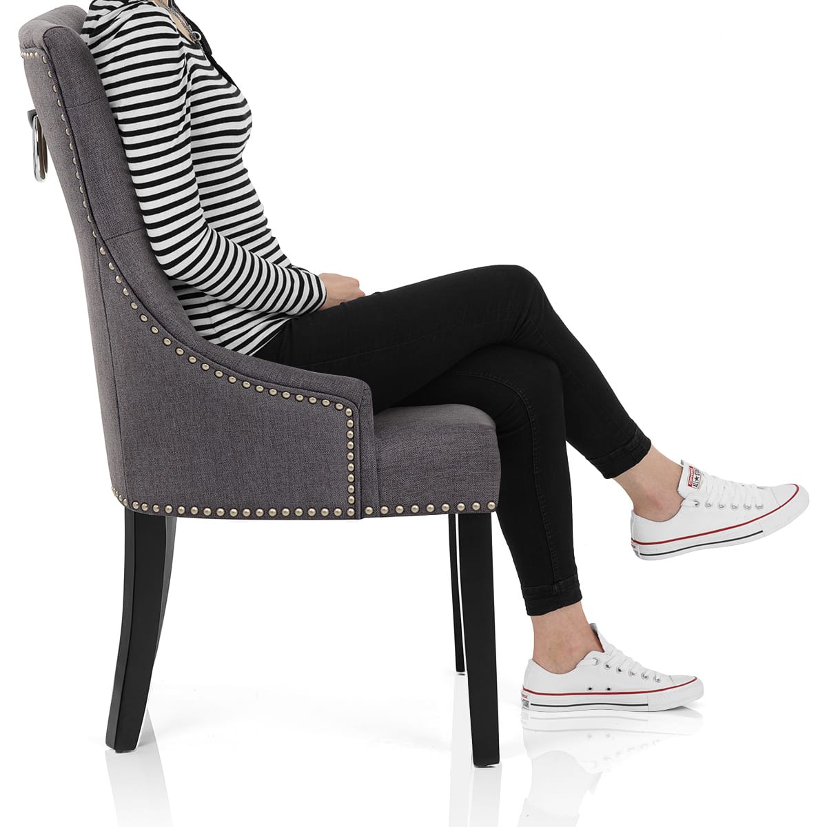 Ascot Dining Chair Charcoal Fabric Frame Image