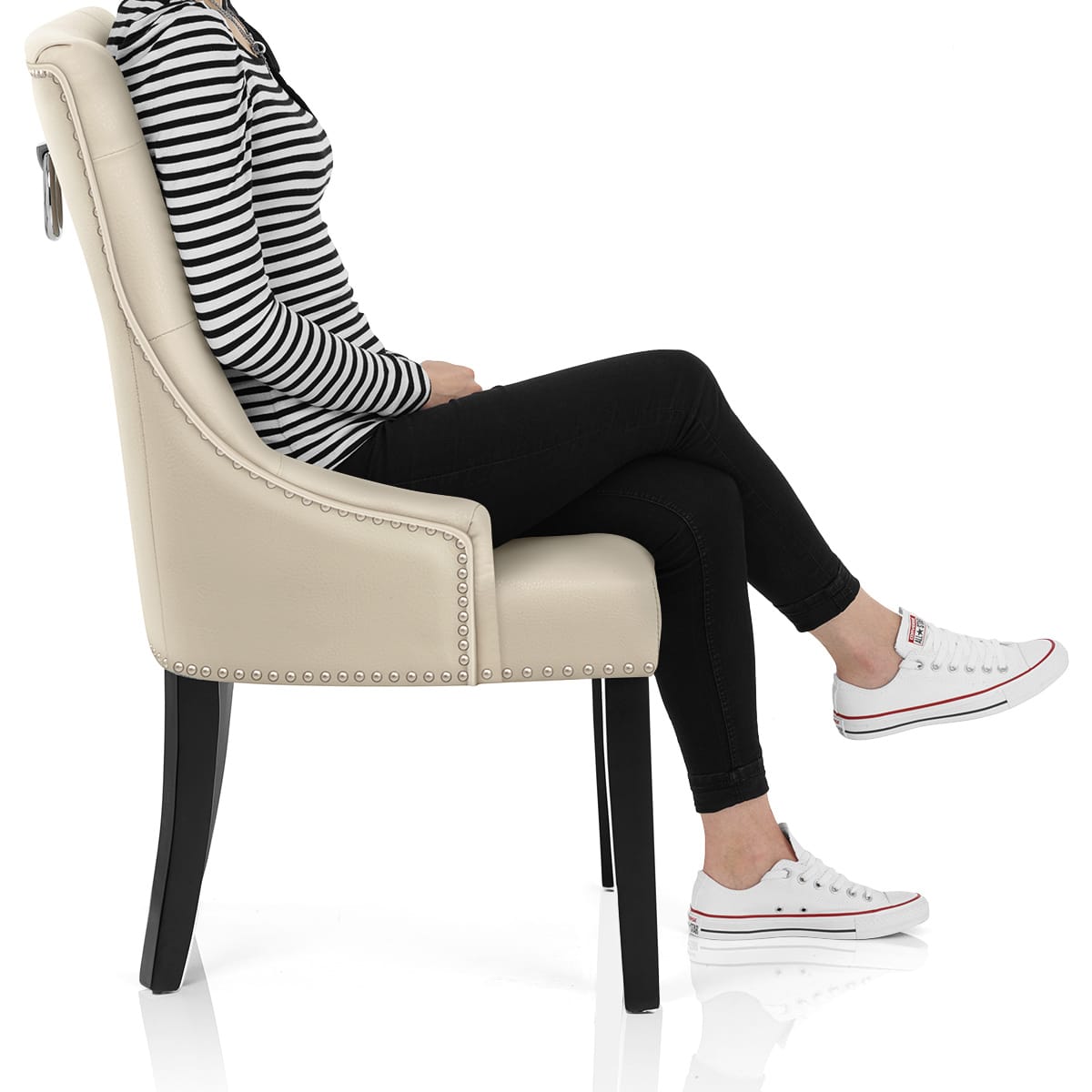 Ascot Dining Chair Cream Leather Frame Image