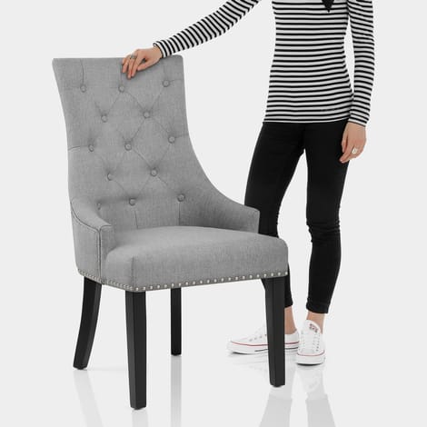 Ascot Dining Chair Grey Fabric Features Image