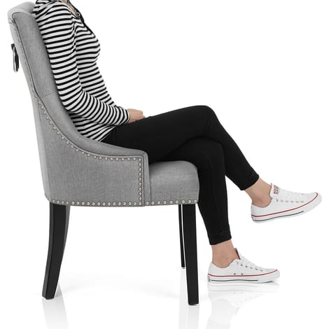 Ascot Dining Chair Grey Fabric Frame Image