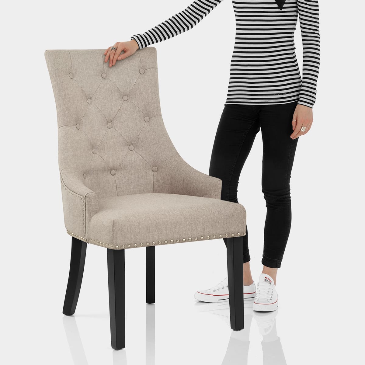 Ascot Dining Chair Tweed Fabric Features Image