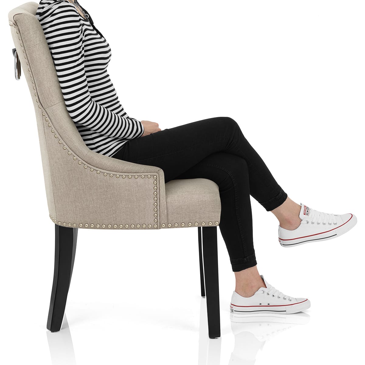 Ascot Dining Chair Tweed Fabric Frame Image