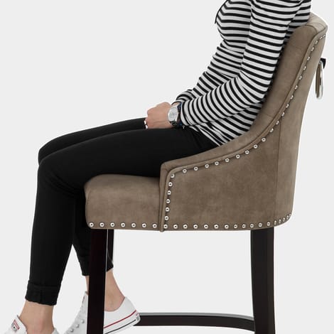 Ascot Bar Stool Antique Brown Seat Image