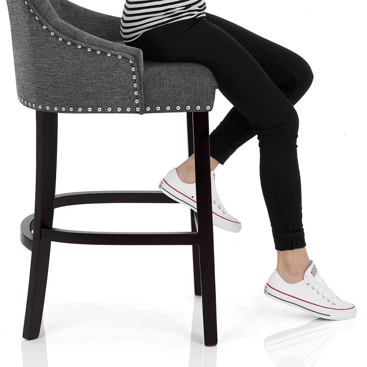 Ascot Bar Stool Charcoal Fabric Frame Image