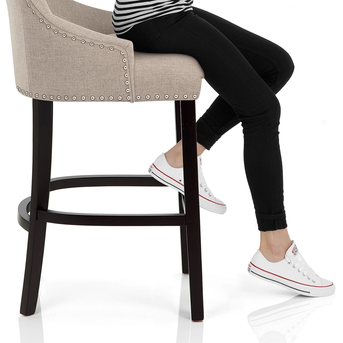 Ascot Bar Stool Tweed Fabric Frame Image