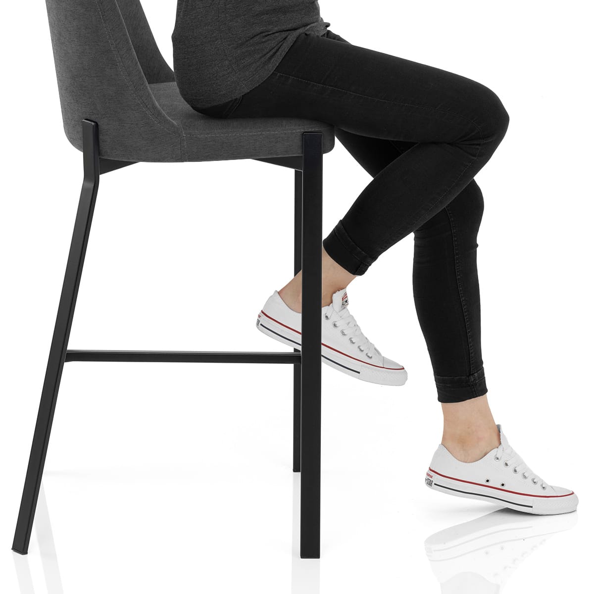 Aspen Bar Stool Charcoal Fabric Frame Image