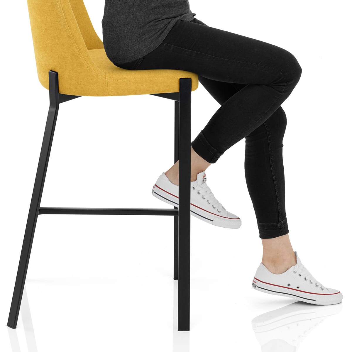 Aspen Bar Stool Yellow Fabric Frame Image