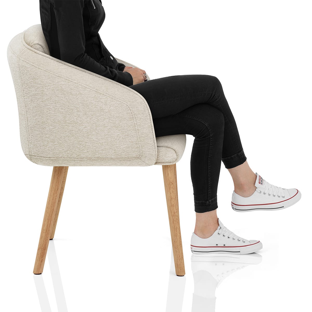 Asti Dining Chair Beige Fabric Frame Image