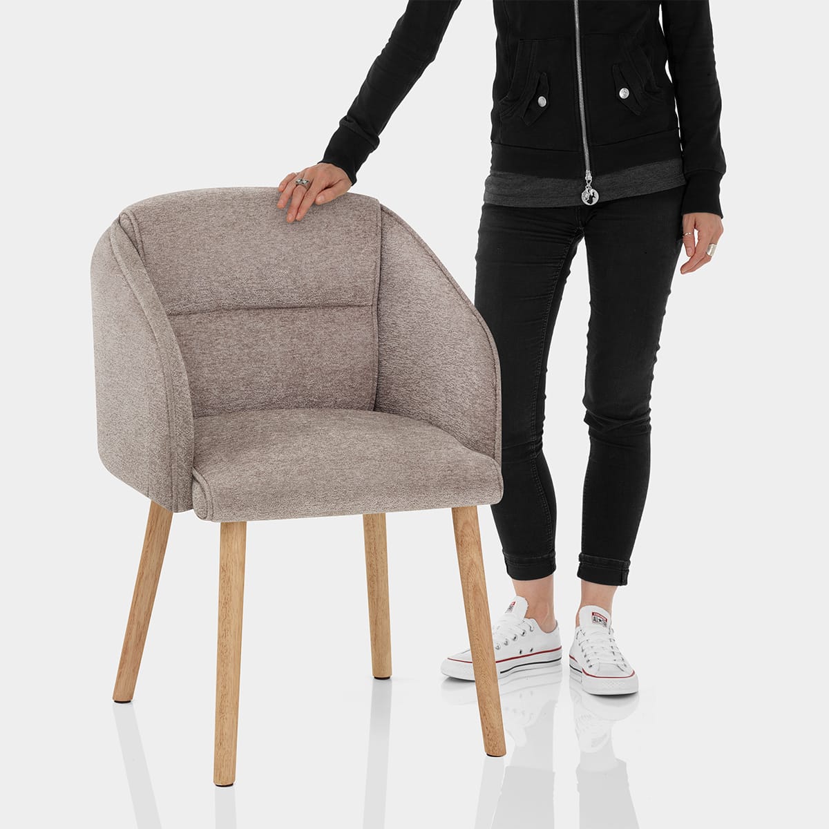 Asti Dining Chair Brown Fabric Features Image