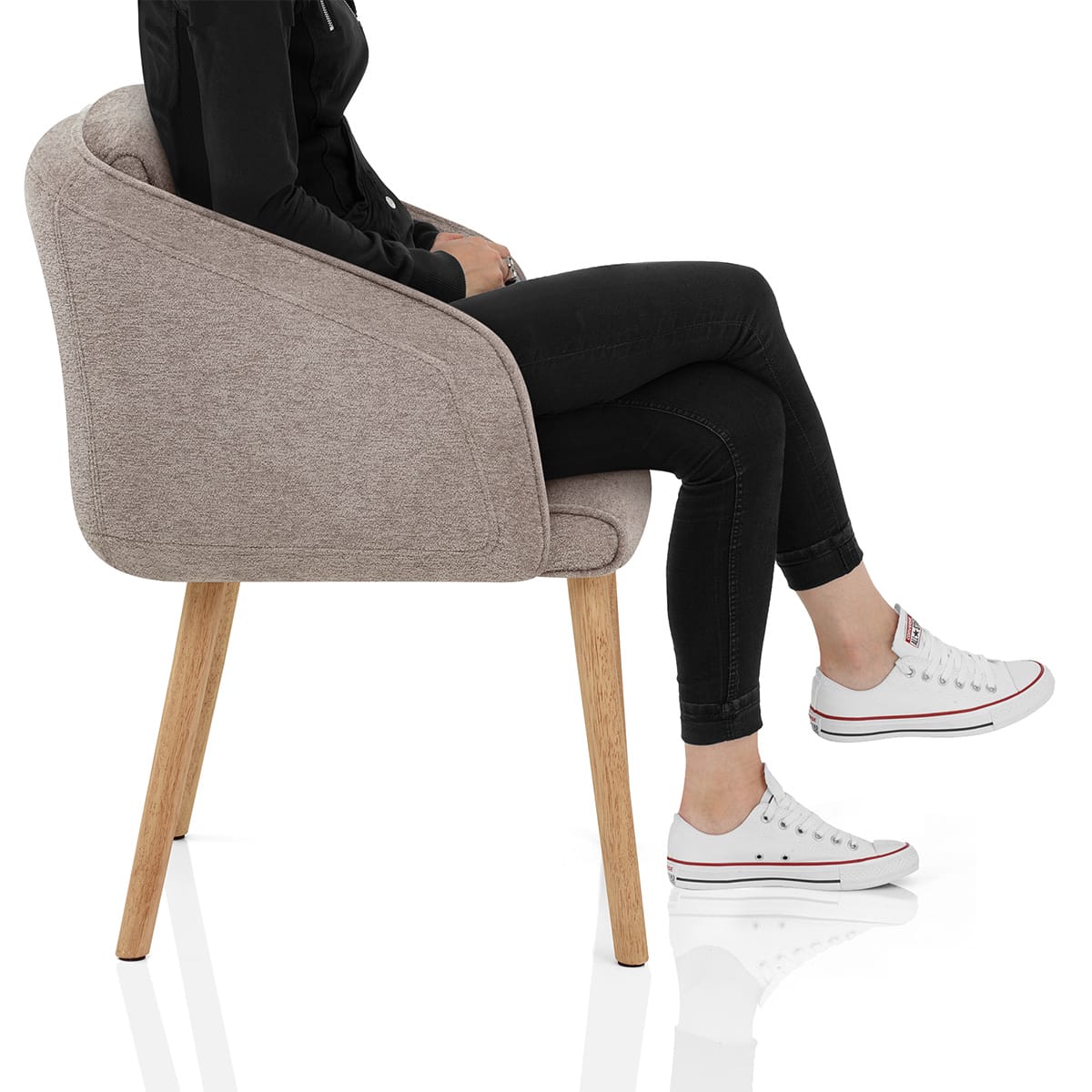 Asti Dining Chair Brown Fabric Frame Image