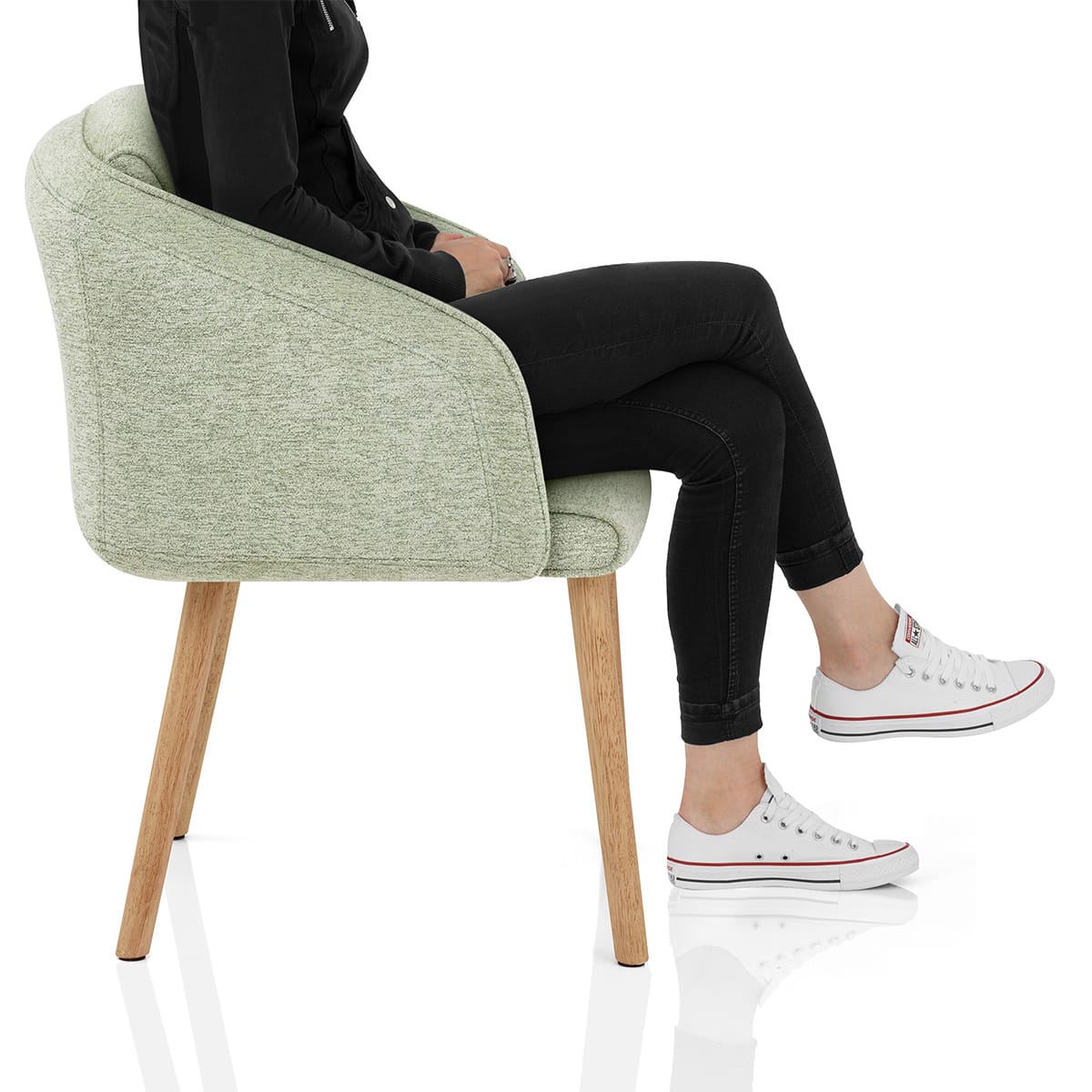 Asti Dining Chair Green Fabric Frame Image