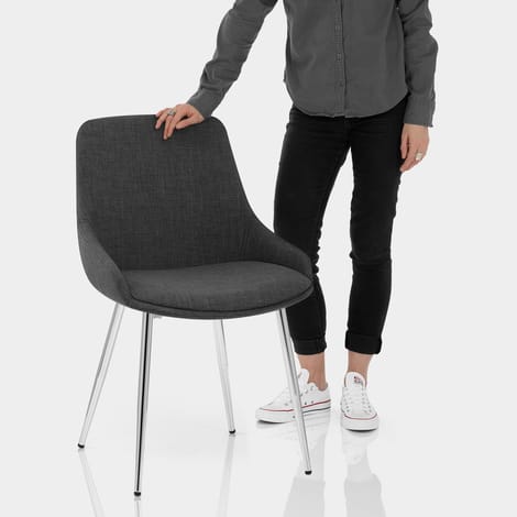 Aston Dining Chair Charcoal Fabric Features Image