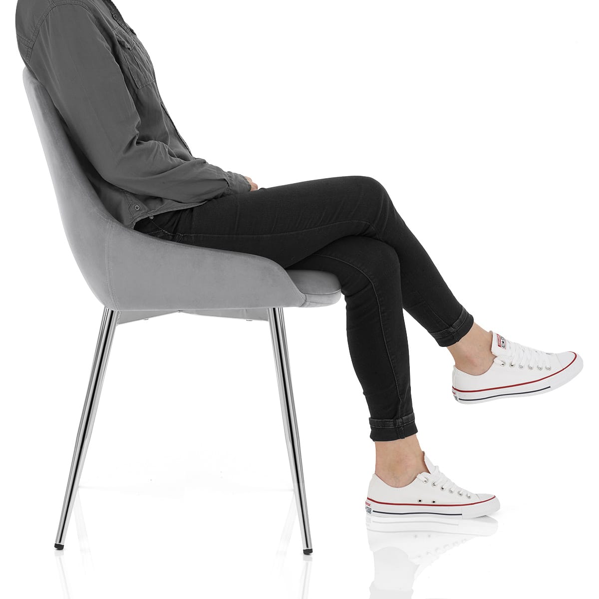 Aston Dining Chair Grey Velvet Frame Image