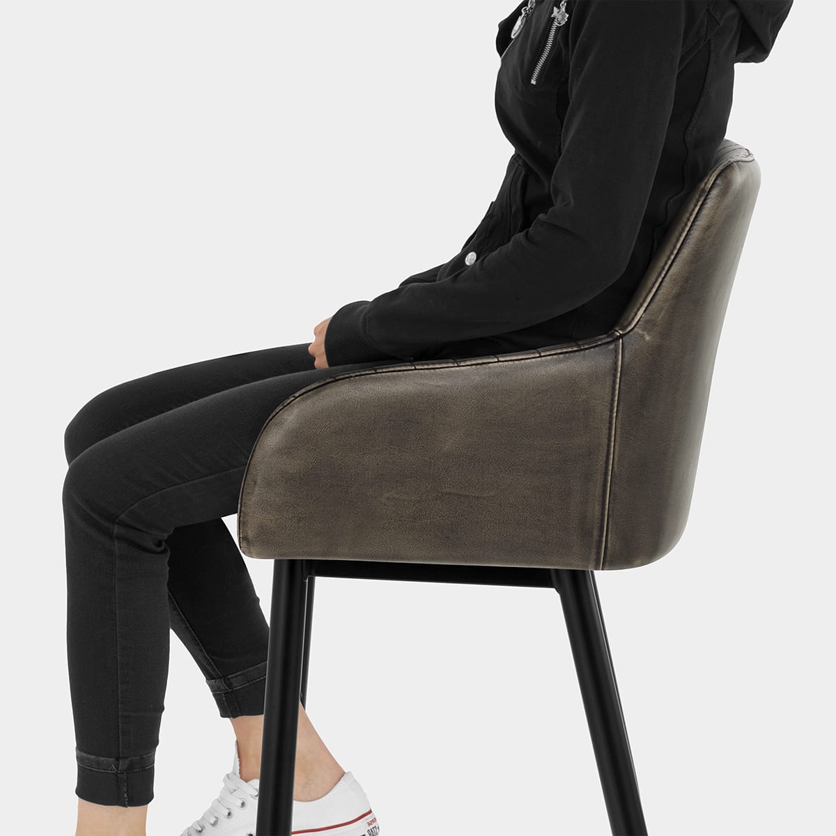 Avalon Bar Stool Vintage Grey Seat Image