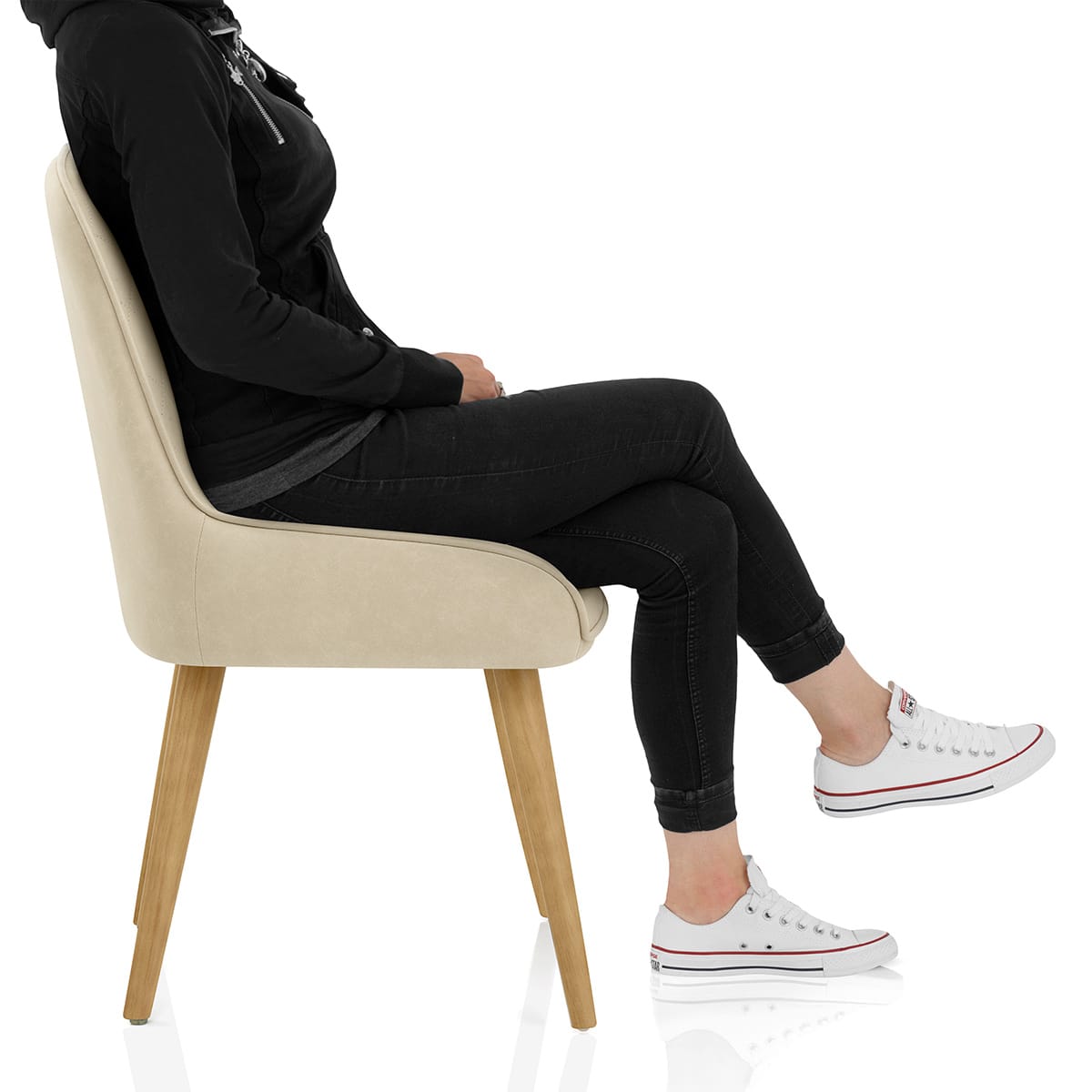 Azure Oak Dining Chair Beige Frame Image