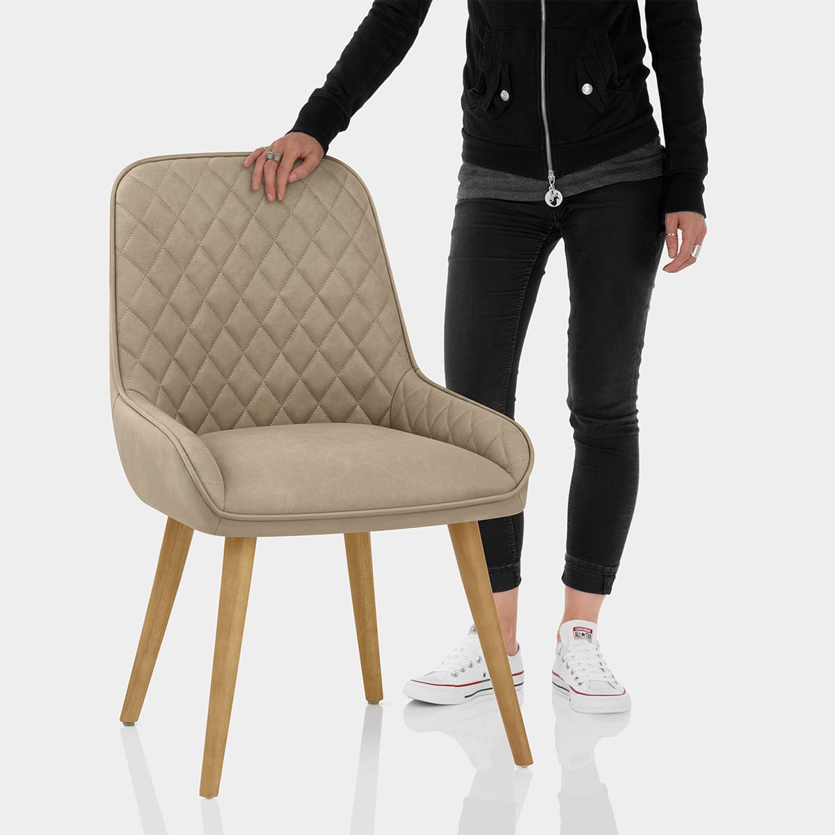 Azure Oak Dining Chair Brown Features Image