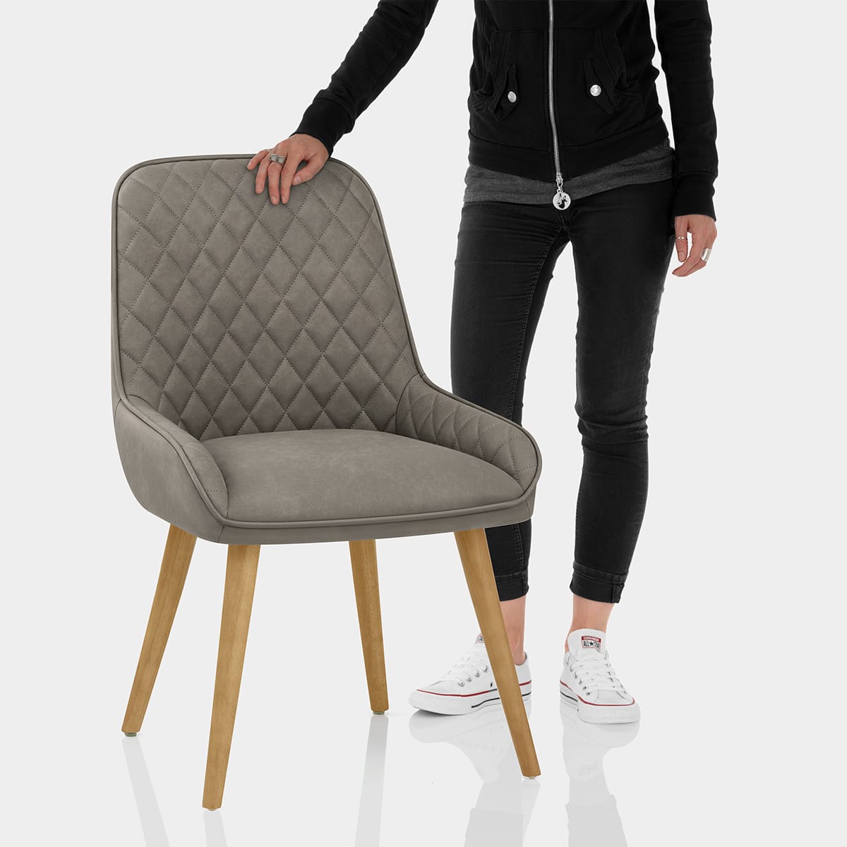 Azure Oak Dining Chair Grey Features Image