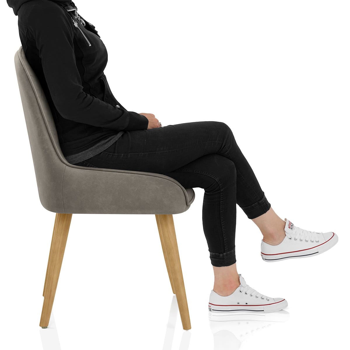 Azure Oak Dining Chair Grey Frame Image