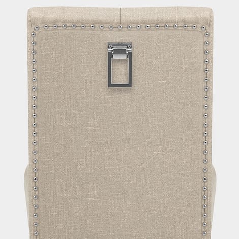 Barrington Oak Dining Chair Cream Fabric Seat Image