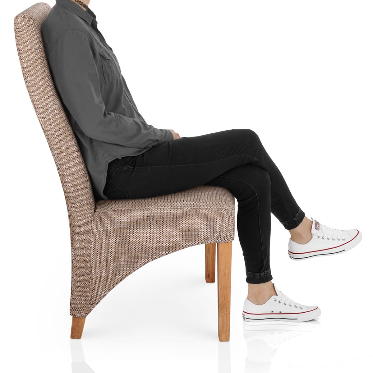 Baxter Dining Chair Tweed Frame Image