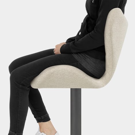 BB Swivel Stool Cream Fabric Seat Image