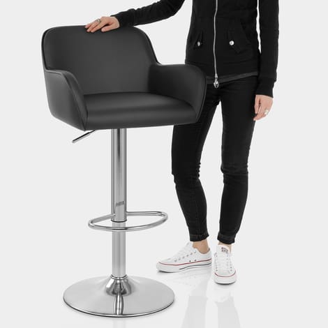 Berlin Brushed Bar Stool Black Features Image