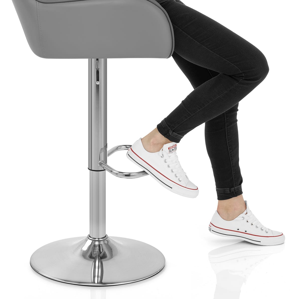 Berlin Brushed Bar Stool Grey Frame Image