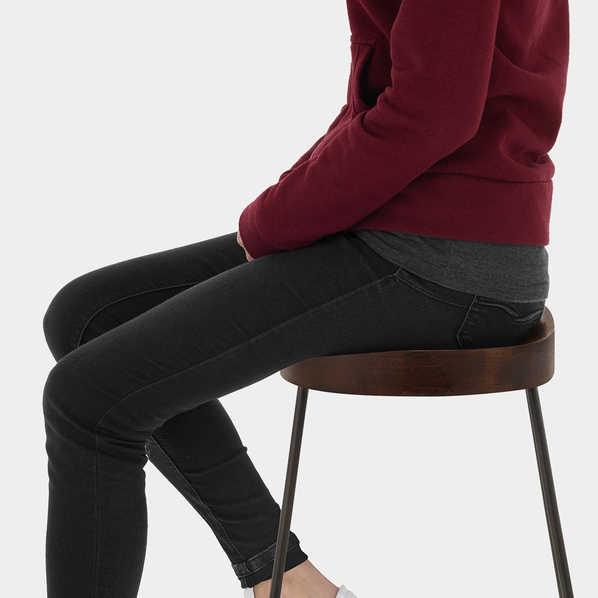 Bloc Stool Dark Wood Seat Image