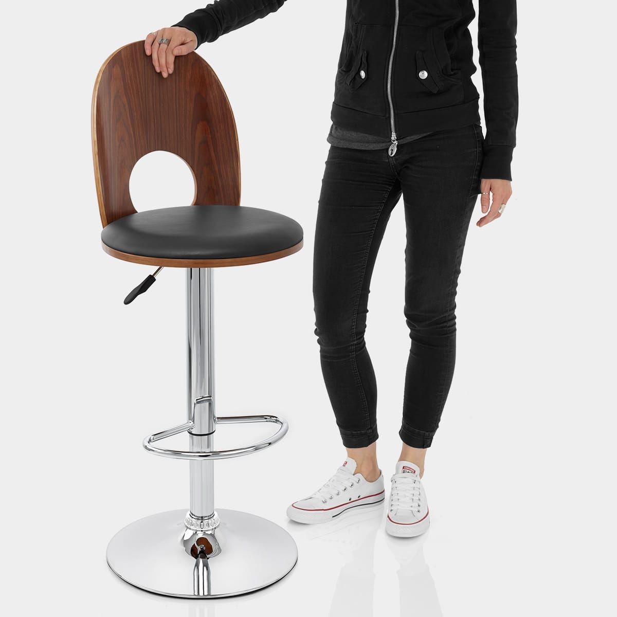 Bolero Wooden Stool Black Features Image