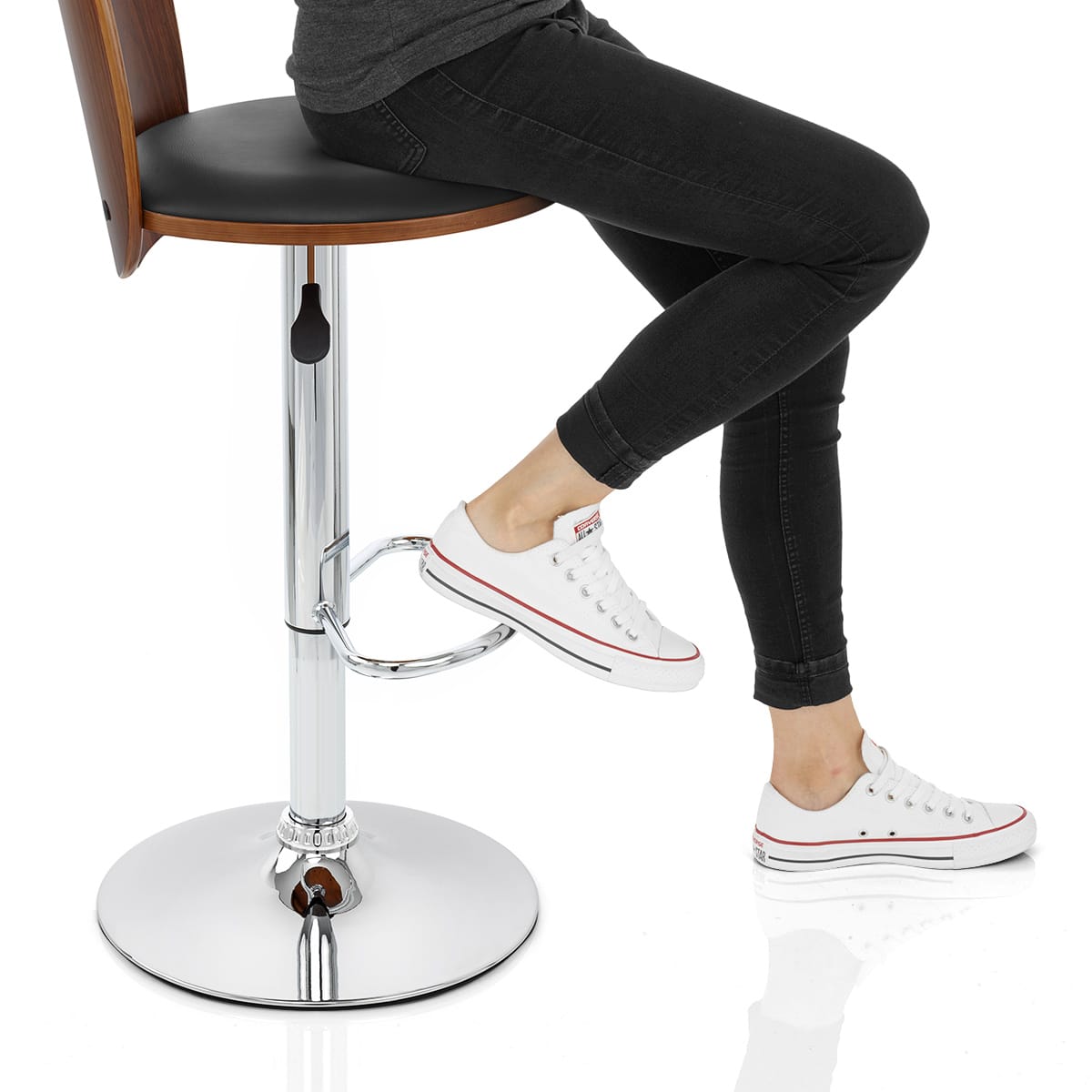 Bolero Wooden Stool Black Frame Image