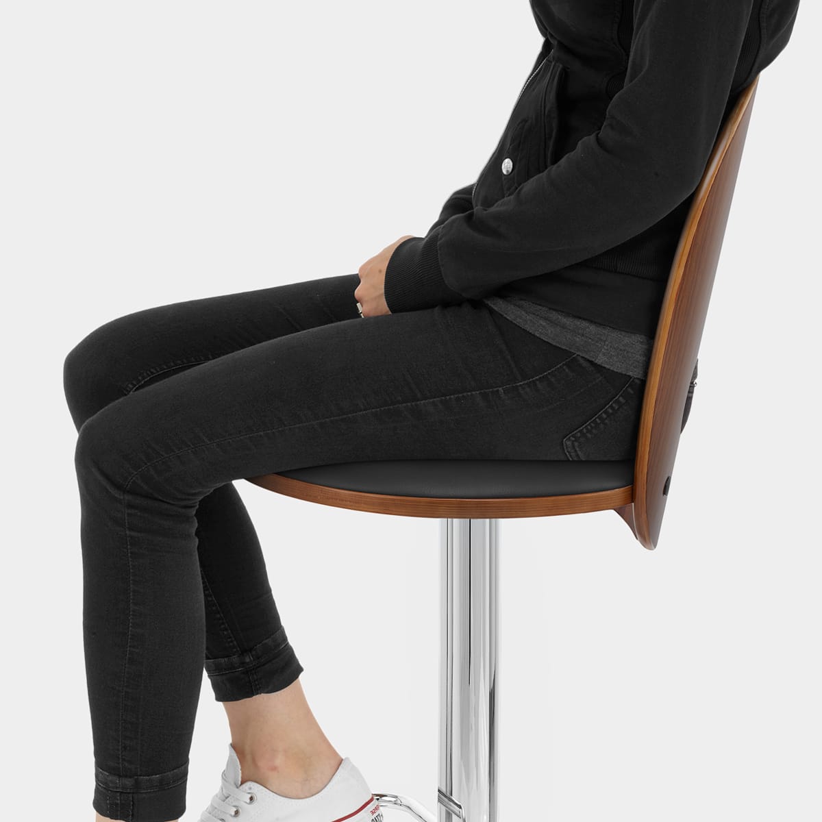 Bolero Wooden Stool Black Seat Image