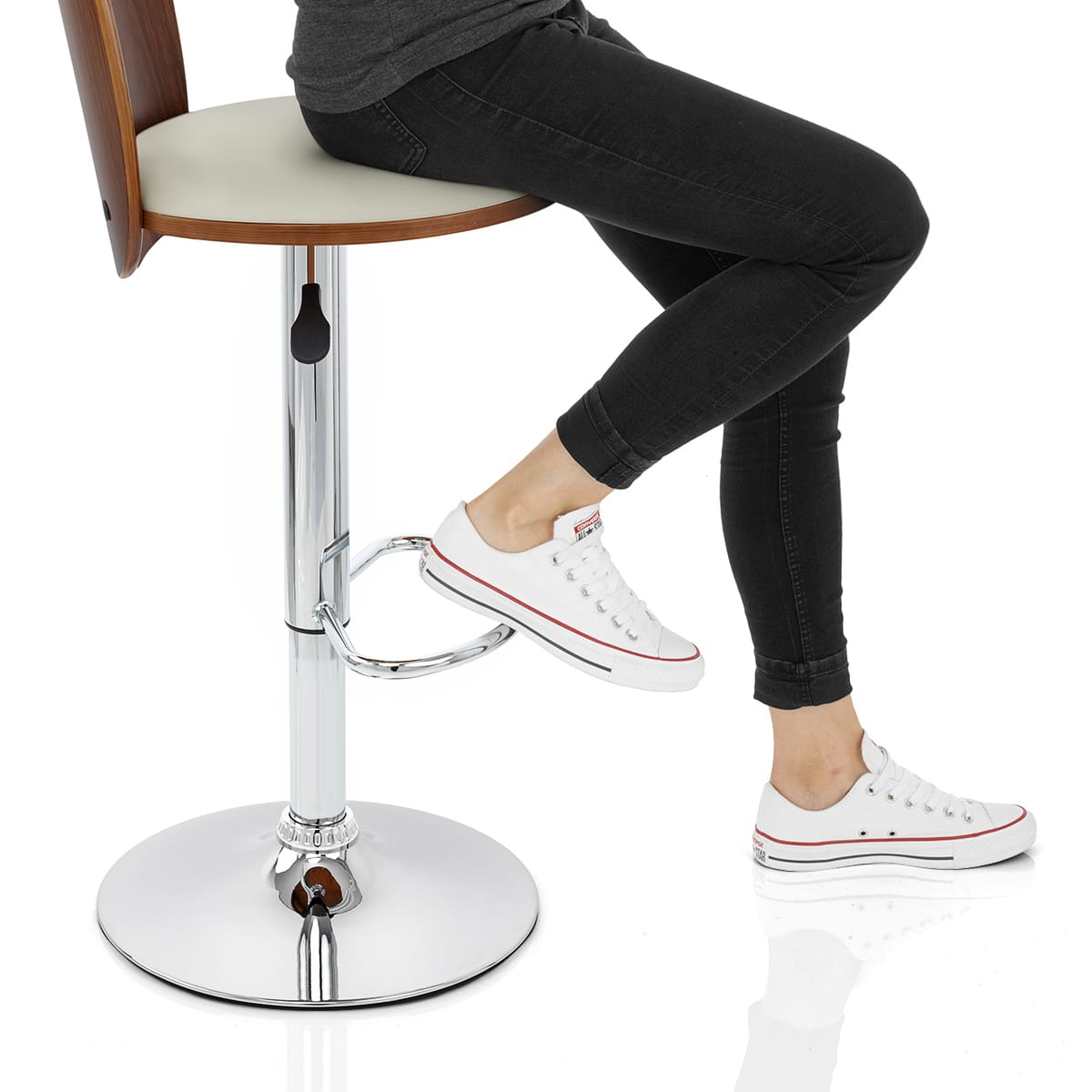 Bolero Wooden Stool Cream Frame Image