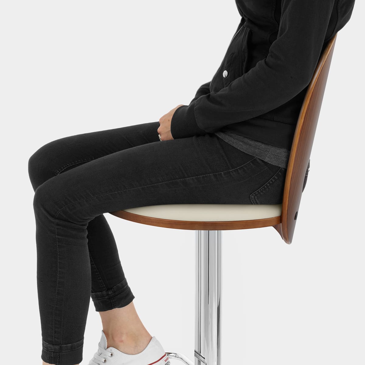 Bolero Wooden Stool Cream Seat Image