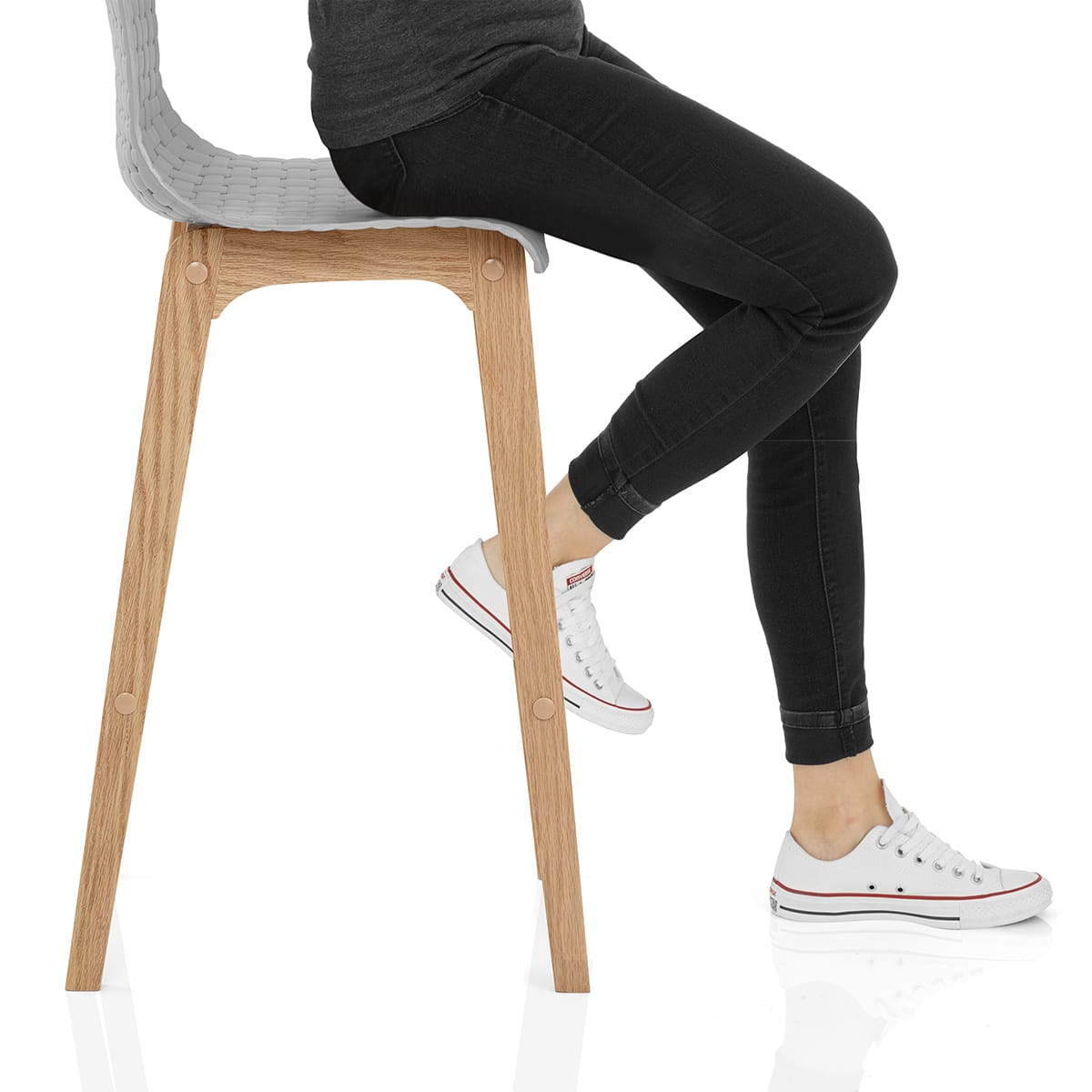 Bondi Oak & Grey Bar Stool Frame Image