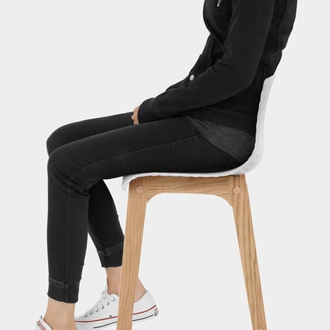 Bondi Oak & White Bar Stool Seat Image