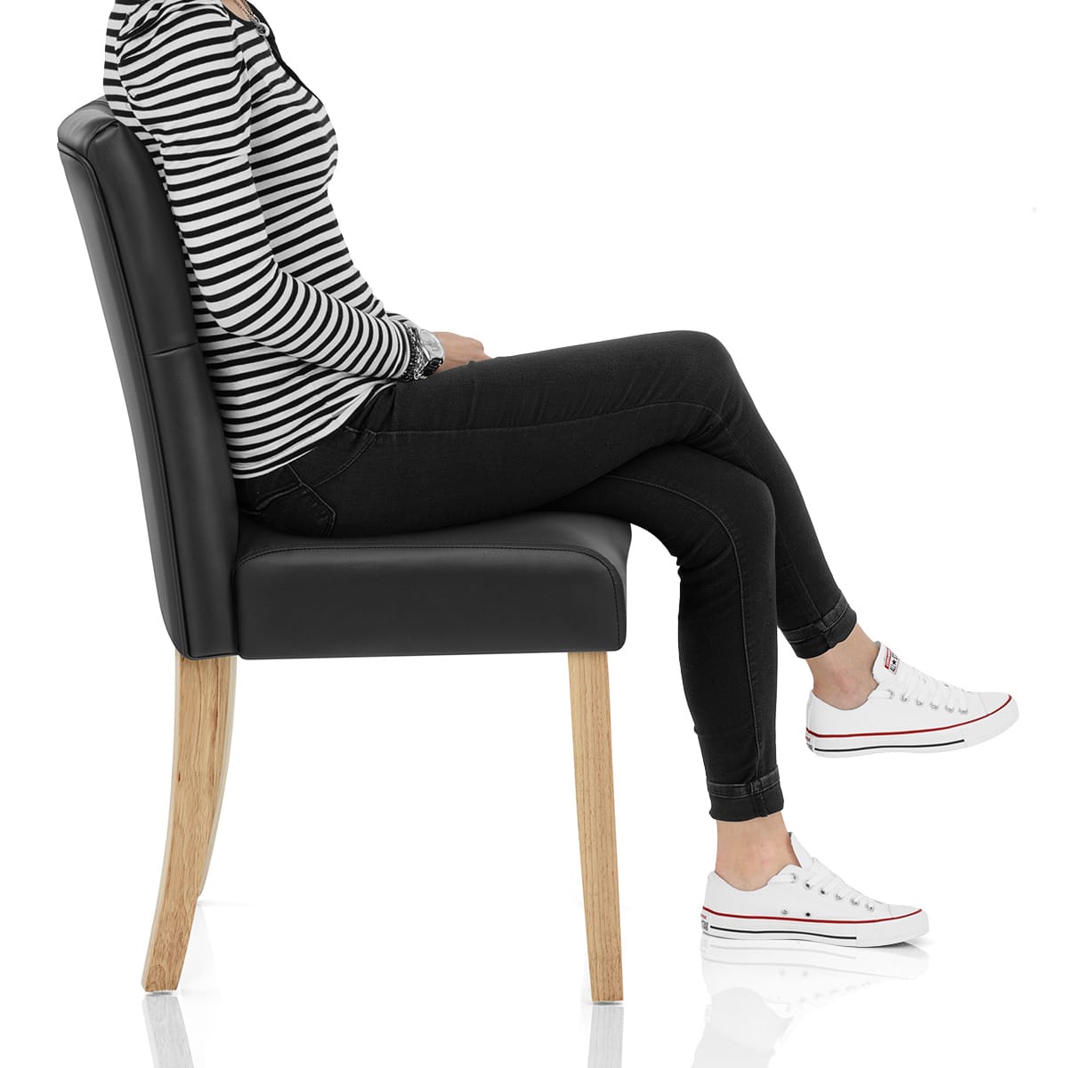 Bradbury Oak Dining Chair Black Frame Image