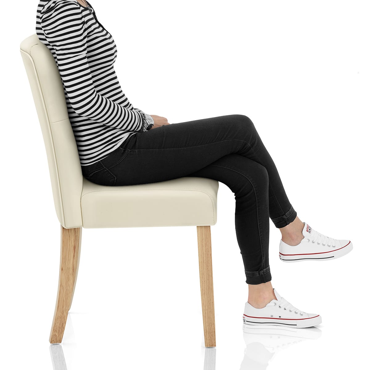 Bradbury Oak Dining Chair Cream Frame Image