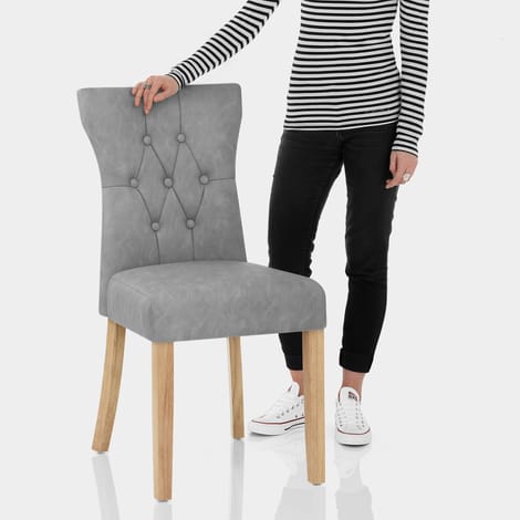 Bradbury Oak Dining Chair Grey Features Image