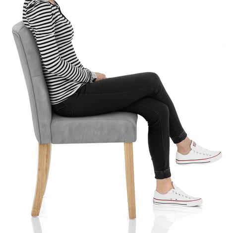 Bradbury Oak Dining Chair Grey Frame Image